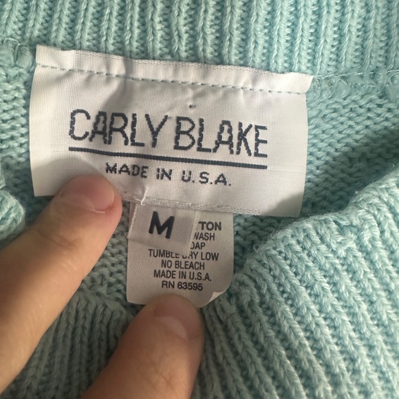 Vtg Light Blue Floral Embroidered Textured Grannycore Short Sleeve Sweater Sz M - Picture 7 of 7